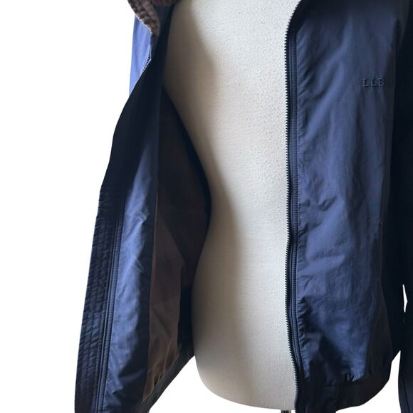 Vintage LL Bean Jacket Men Medium Blue Warm Up Fleece Lined Windbreaker Coat 90s - Picture 6 of 11
